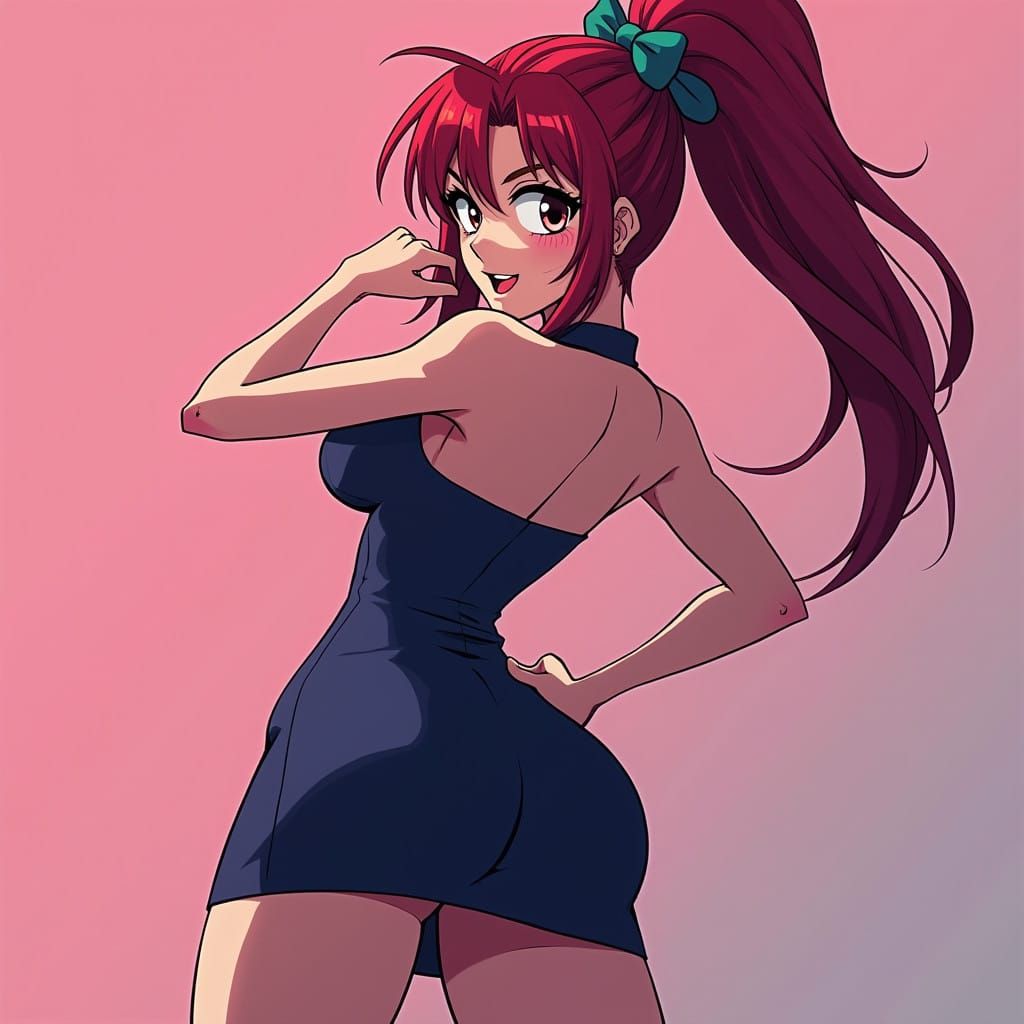 Sultry Anime Goddess Exudes Confidence