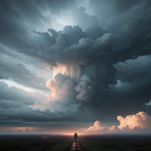 Stormy Cloudscape in 3D Game Cinematic Style