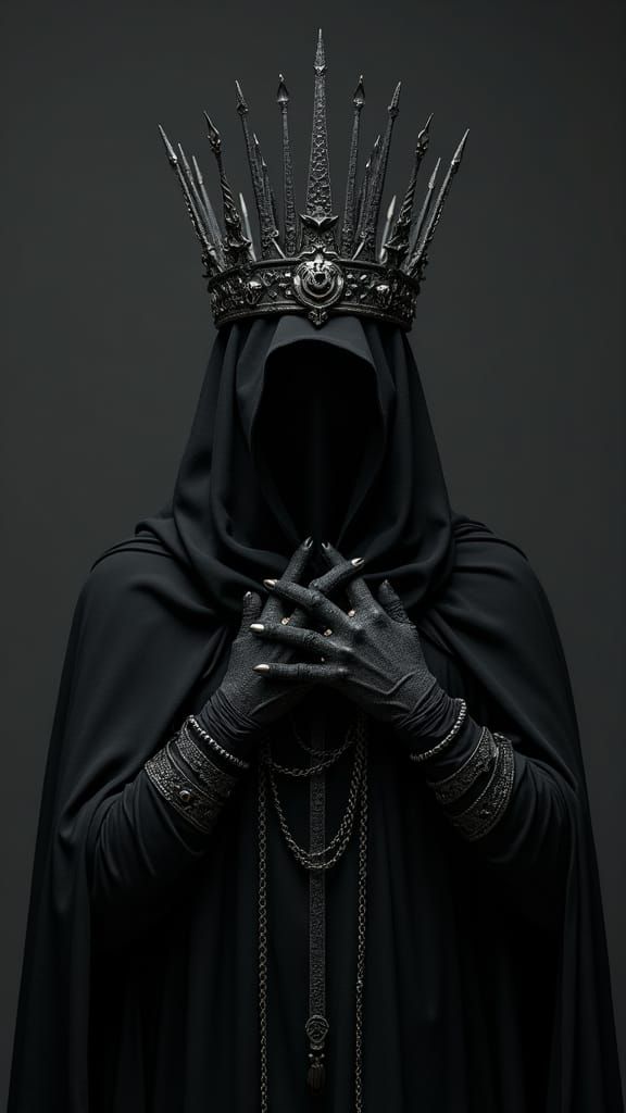 Gothic Fantasy Figure in Obsidian Crown