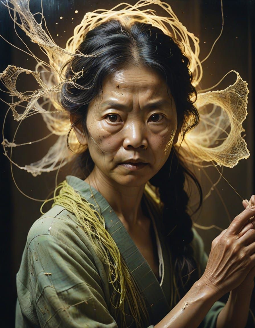 Master Weaver's Digital Transformation in Tintype Style