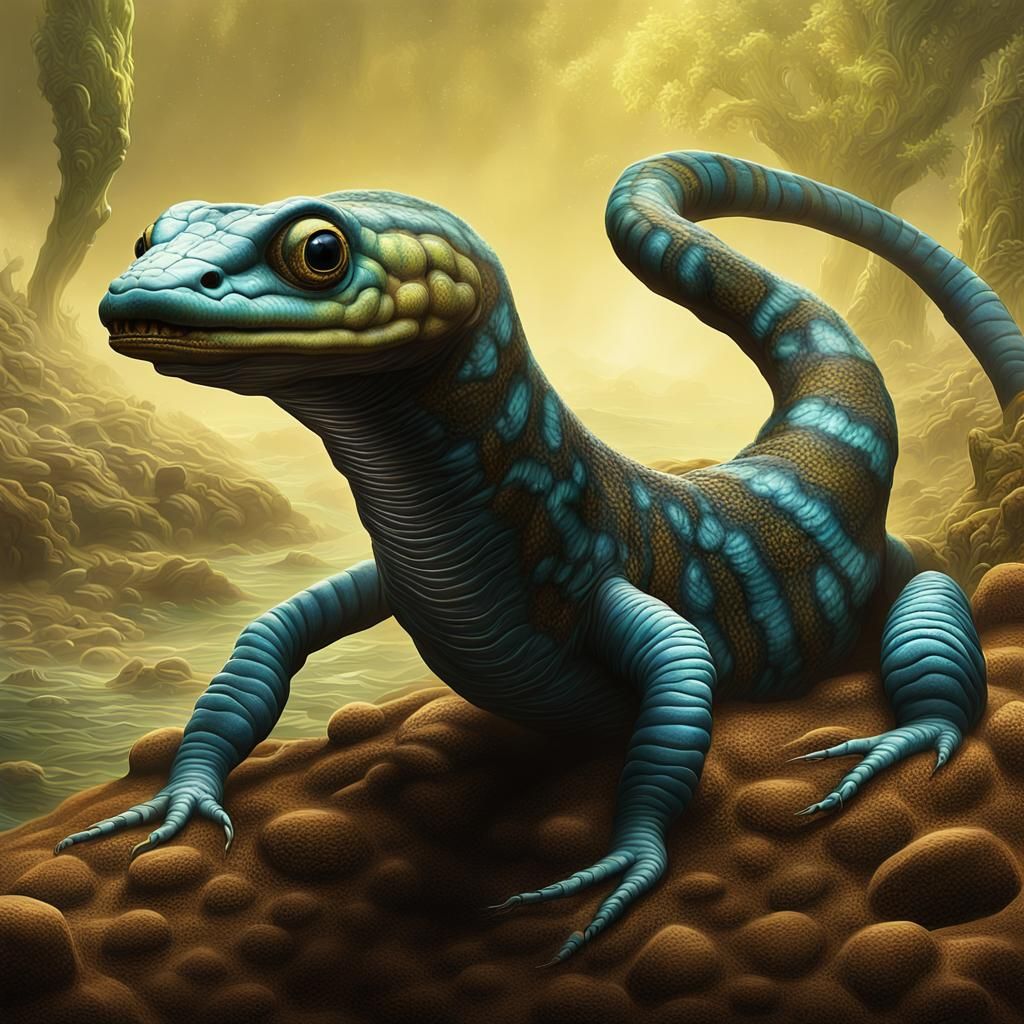 Alien Mud Creature Specimens on Exoplanet: Concept Art