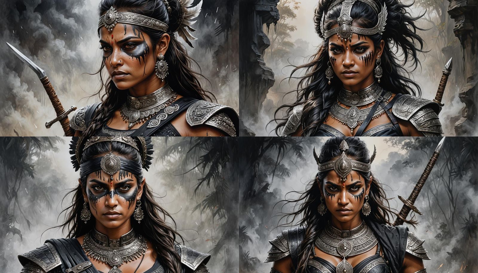 Ebony Female Warrior in armor