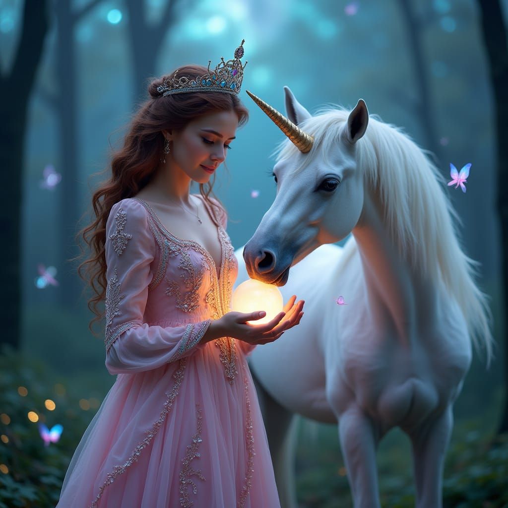 Enchanted Persian Queen in Whimsical Fantasy Landscapes