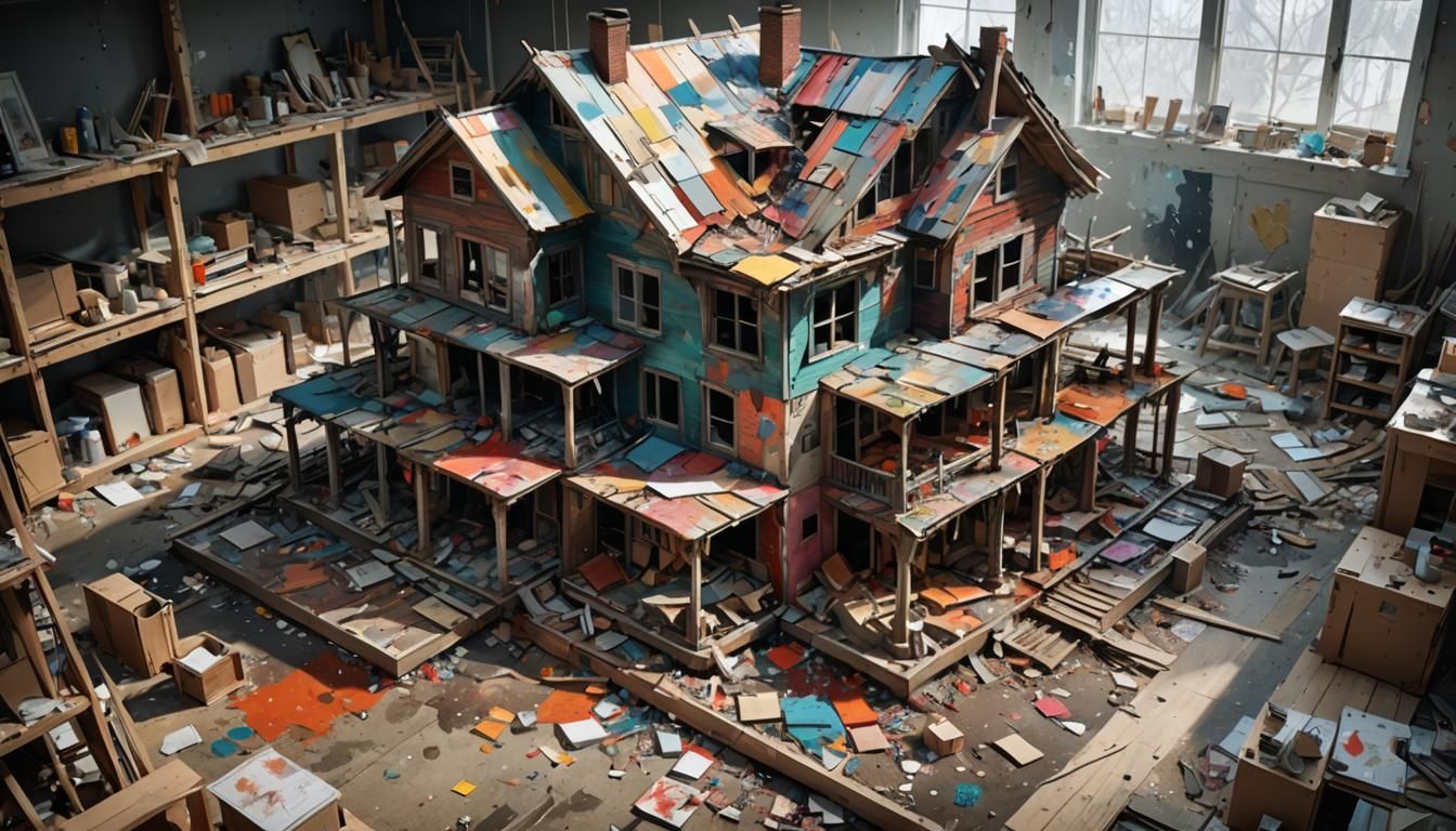 Isometric Ruined Home Depot, Dye-Transfer Style