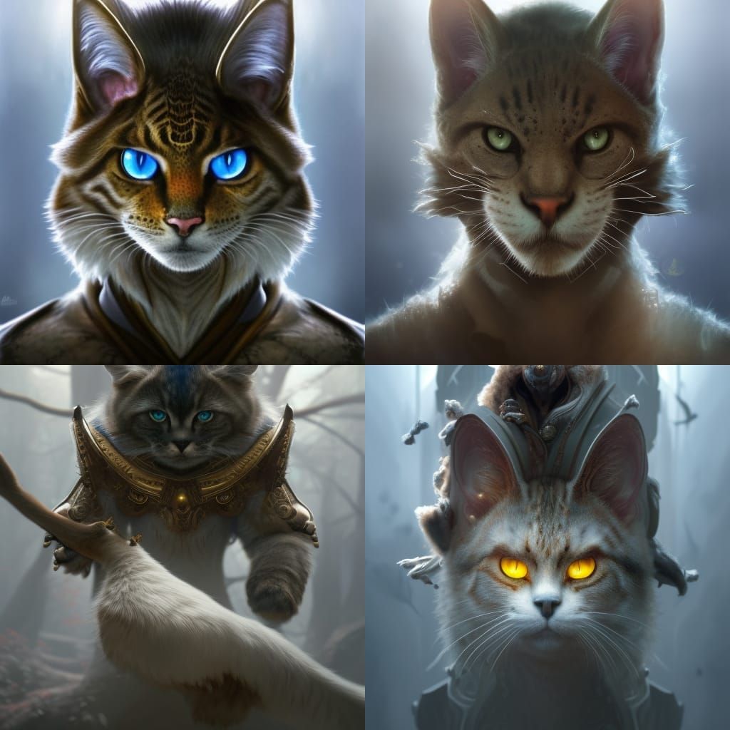 Tabaxi Ranger Portrait in Hyperdetailed Digital Art