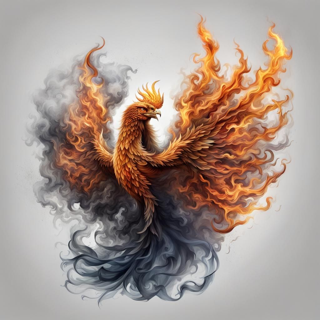 Smokey Phoenix Rises: A Digital Art Creation
