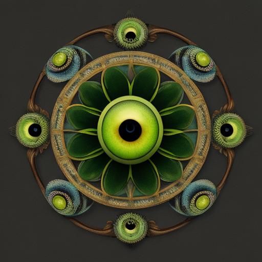 Surreal Plant with Twelve Eyes