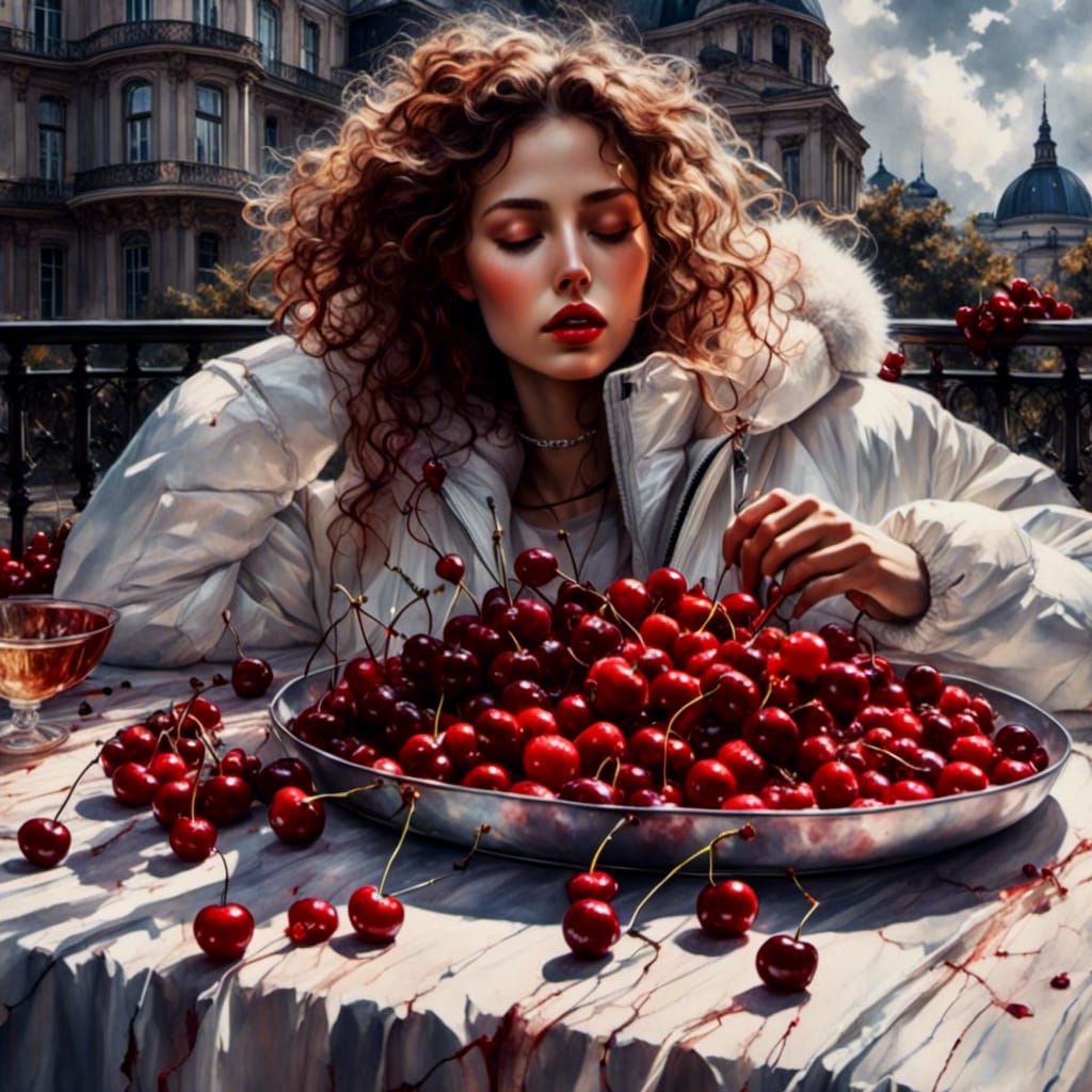 I love eating cherries 🍒 🍒 🍒