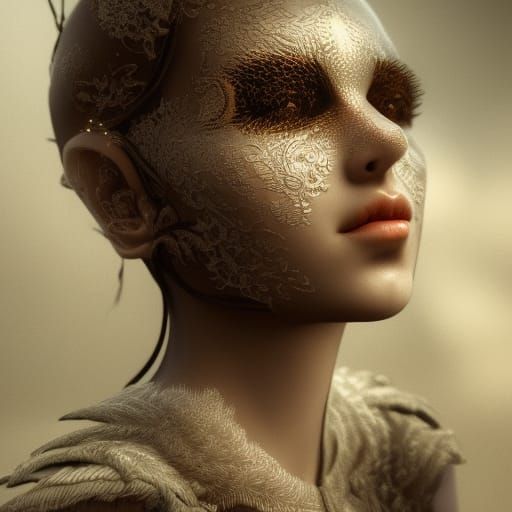 Elfish Woman: Dark Fantasy Portrait in Hyperdetailed Style