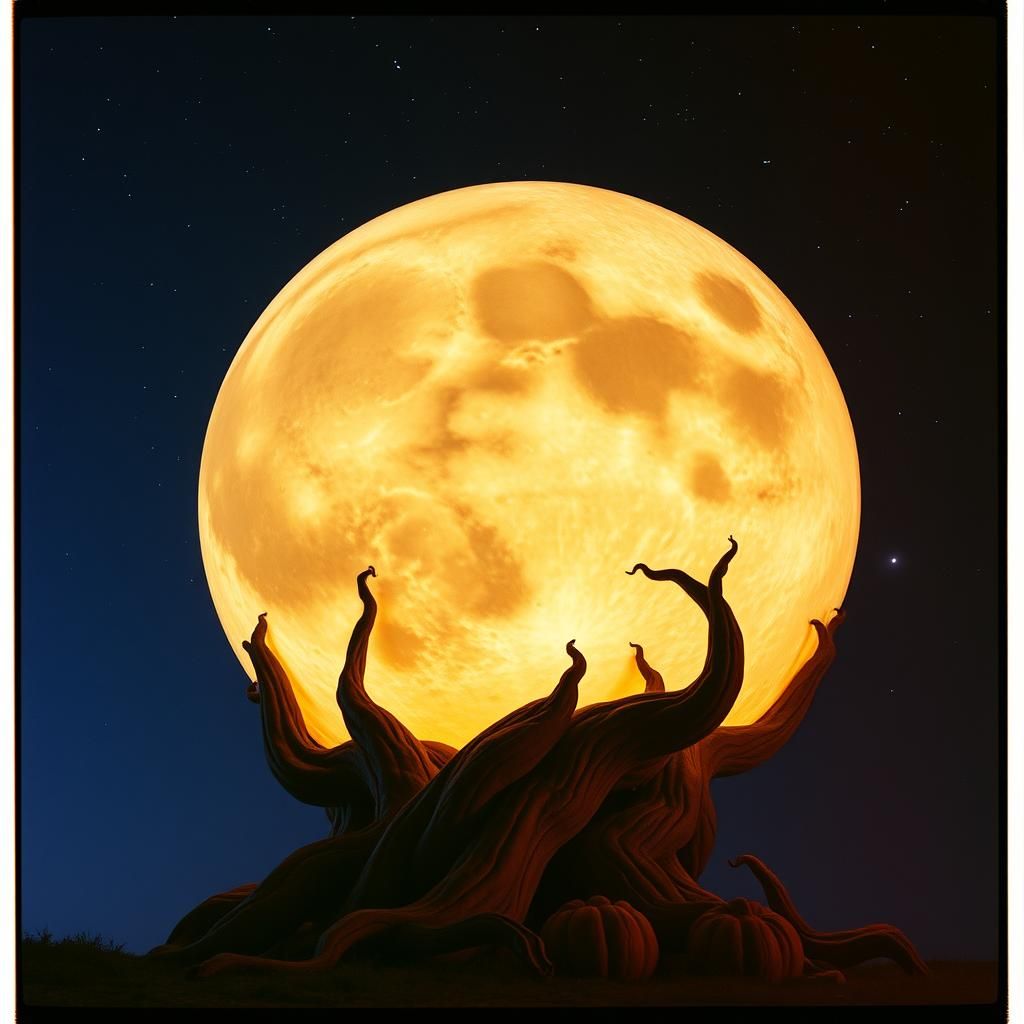 Moon Gourd in Starry Night: Cinematic 35mm Film