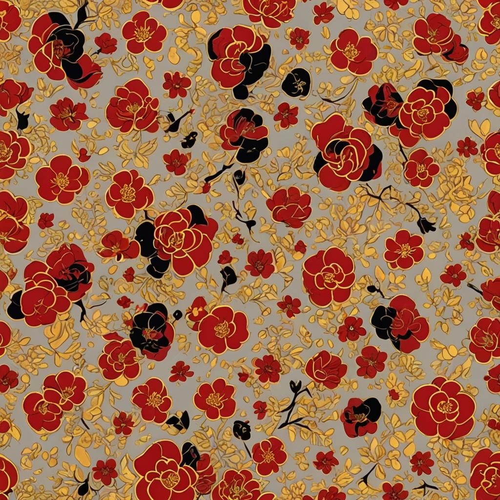 Mulan in Pop Art Style with Red and Gold