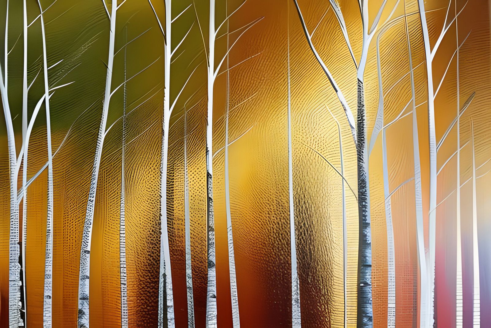 Trees by River in Neo-Impressionist Style