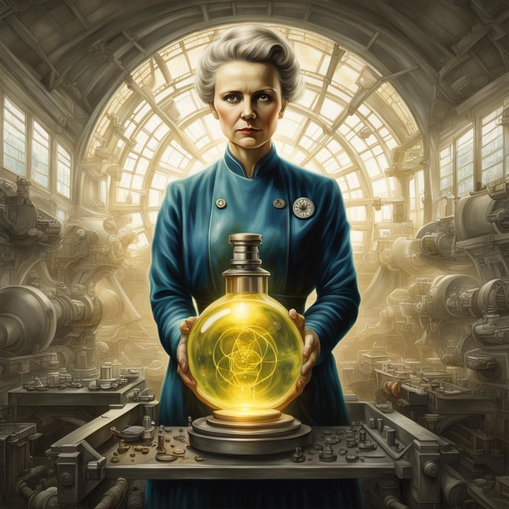 Marie Curie Radiating Plutonium: Digital Art
