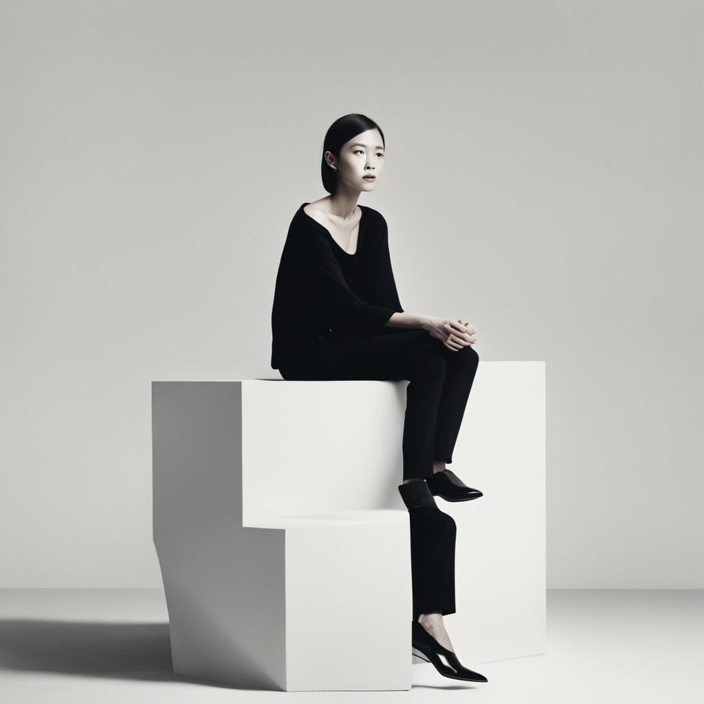 Minimalist Portrait of a Beautiful Woman