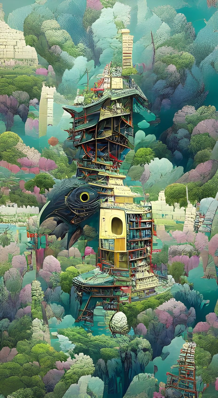 Monument of Forbidden Knowledge: Fantasy Worldbuilding Art