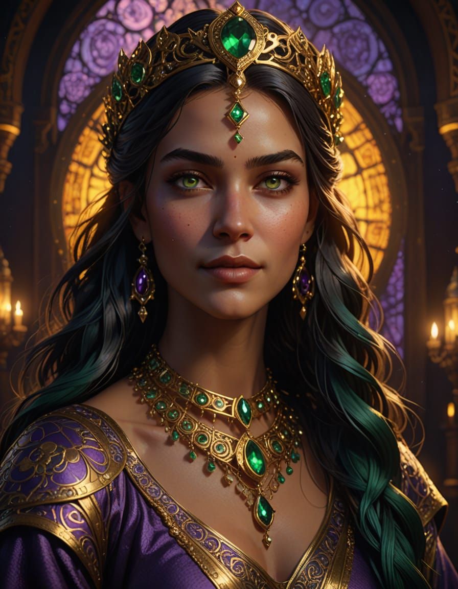 Regal Queen of Atlantis in Dark Fantasy Art