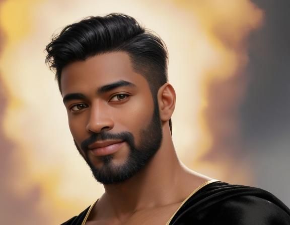 Elegant Portrait of Man in Black Velvet, Impressionist Style