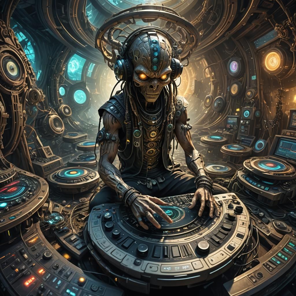 Post-Apocalyptic Alien DJ in Fractal Studio