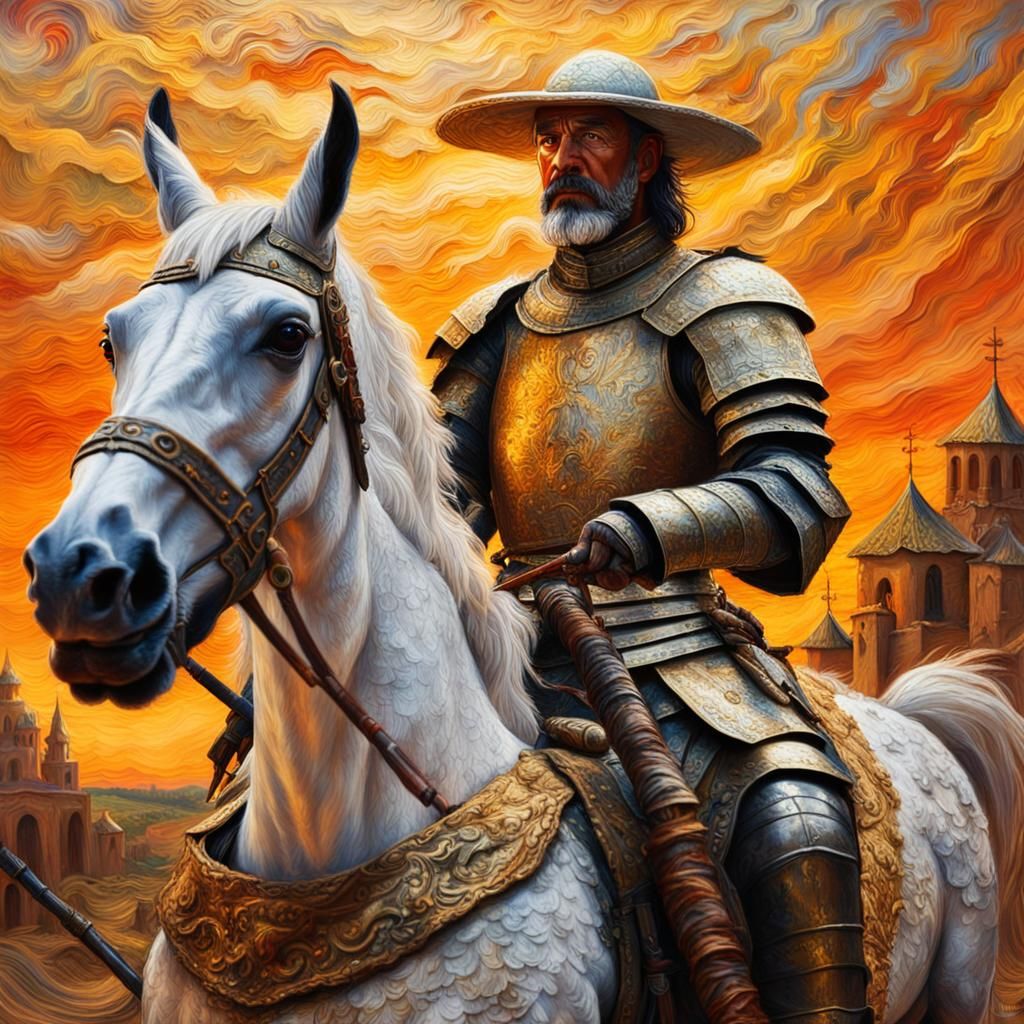 Don Quixote and Sancho Panza: Impasto Cinematic Portrait