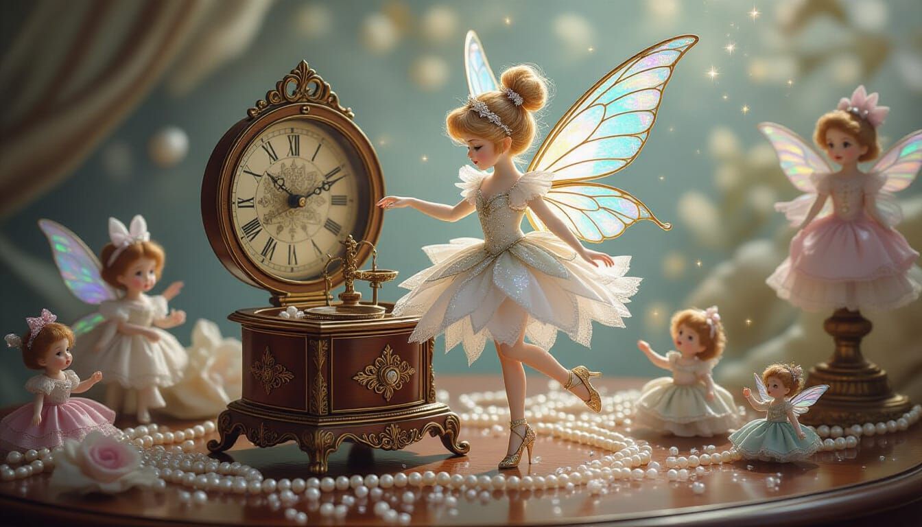 Sparkling Fairy Dances on Music Box in Disney Style