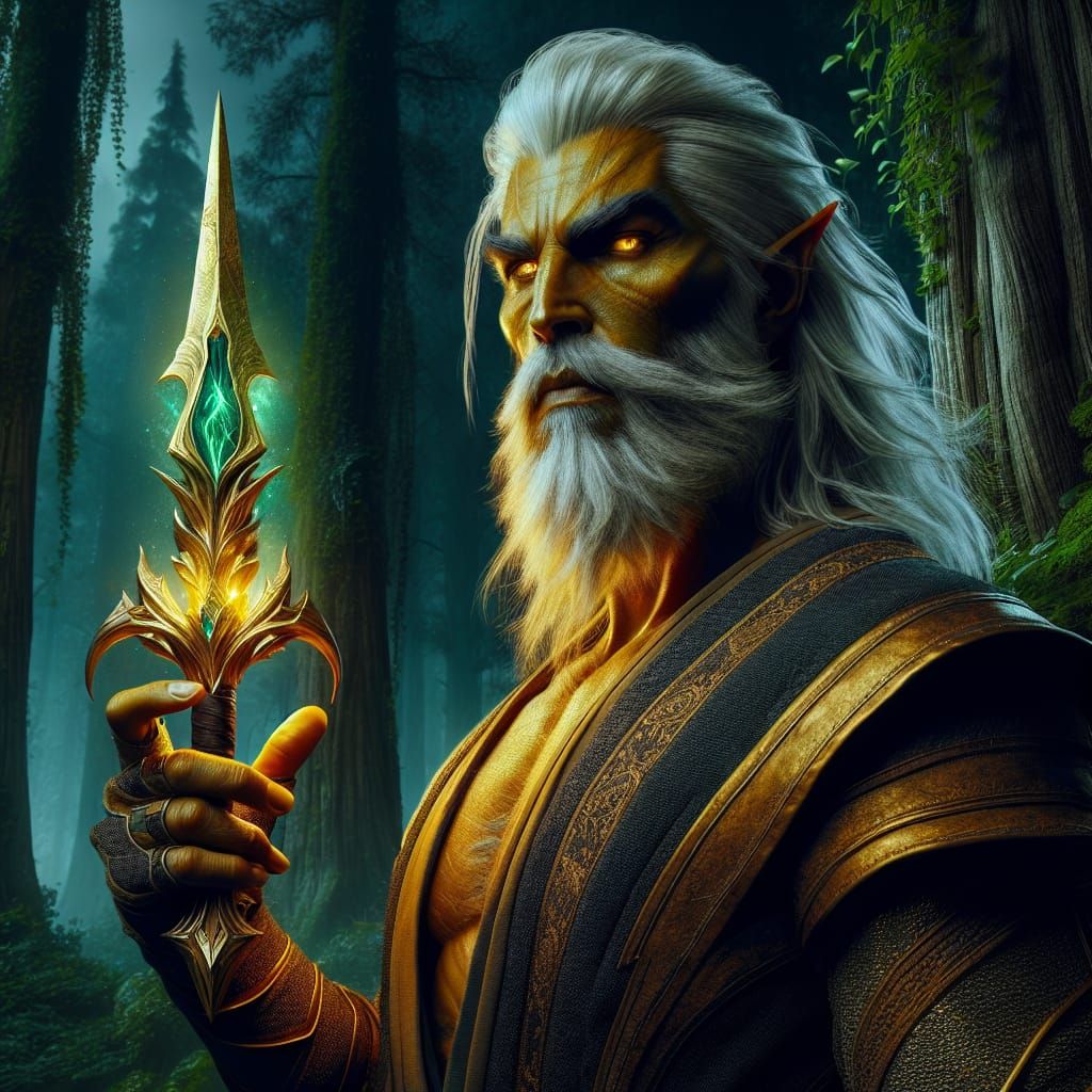 Gith Warlock with Emerald Dagger at Forest Edge