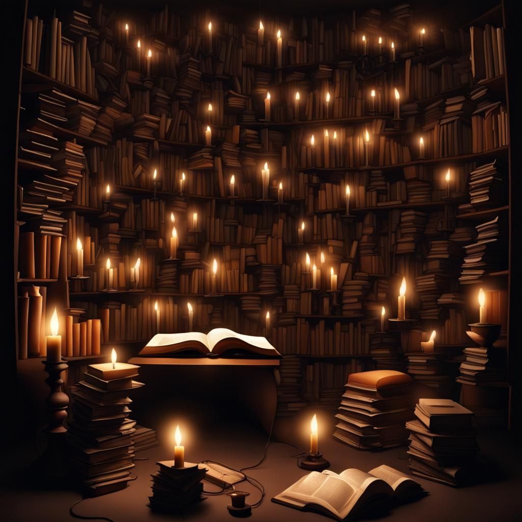 Fifth Dimension: Books and Wired Curves in Dark Light