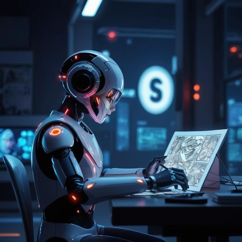 An AI creating manga