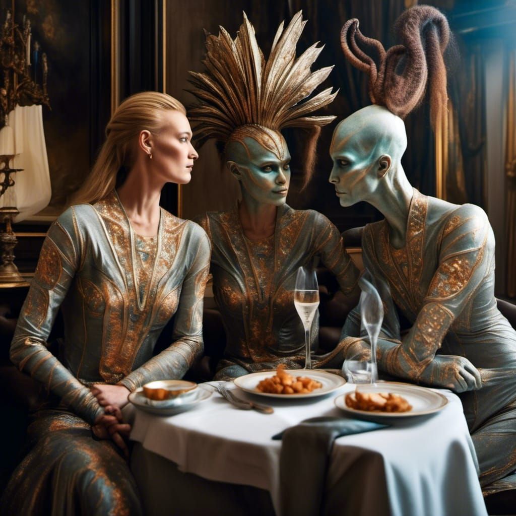 Art History Aliens Party: Hyperrealism Photography