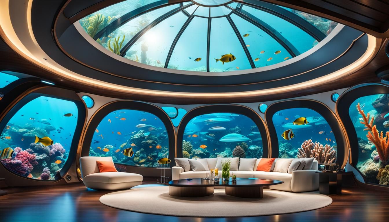 Futuristic Undersea Villa with Coral Reef