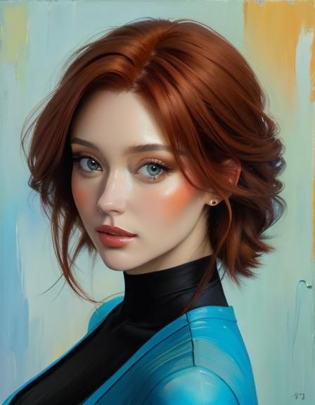 Urban Impasto Portrait of a Woman