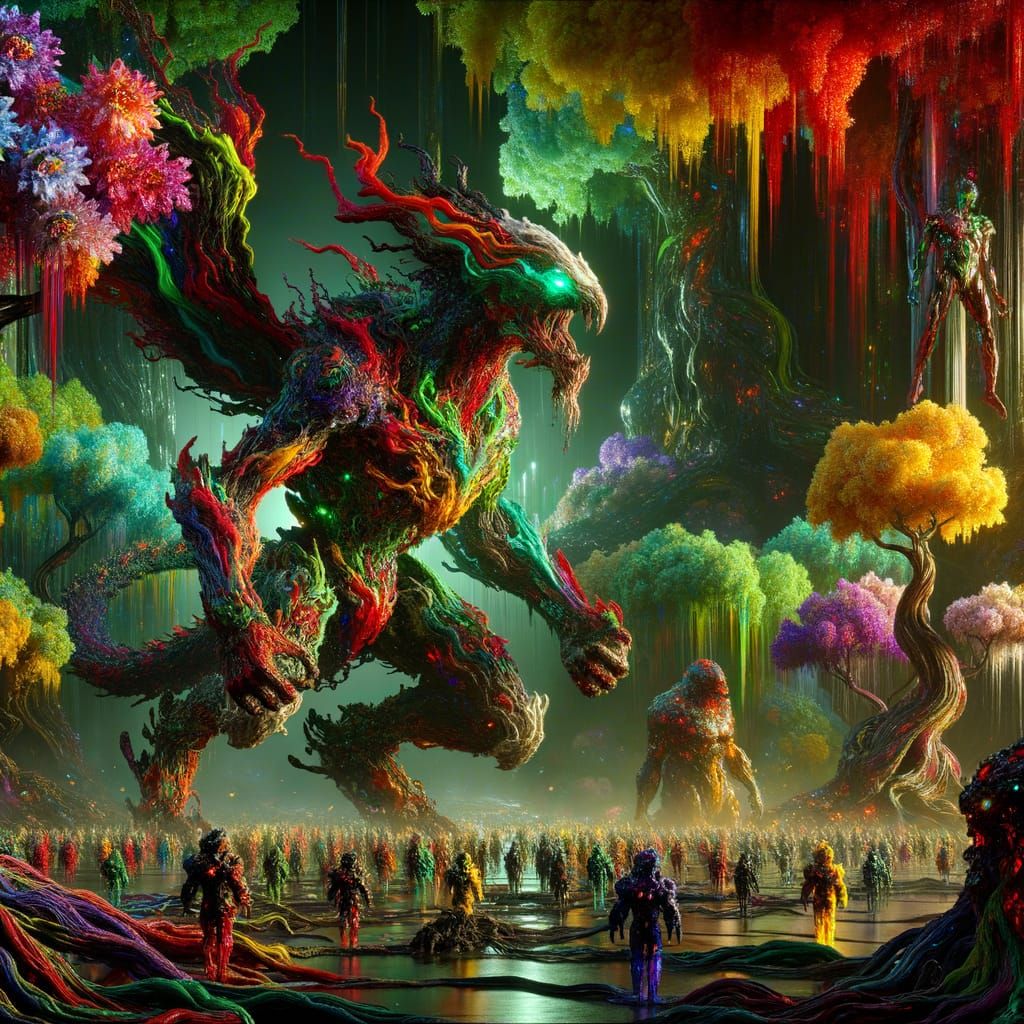 Cosmic Hybrid in Luminous Alien Forest