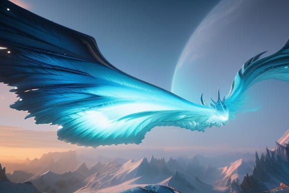 Icy Dragon Fantasy Art in Unreal Engine