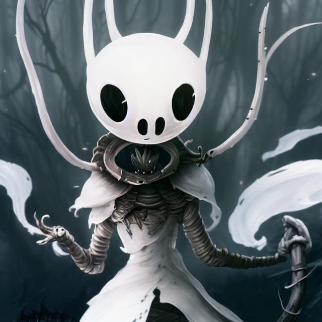 Hollow Knight Character Art in Digital Matte Style