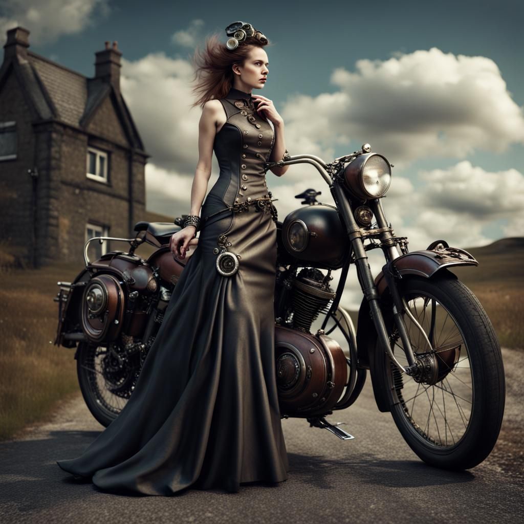 Woman in Daniel Weiss Dress on Scottish Road