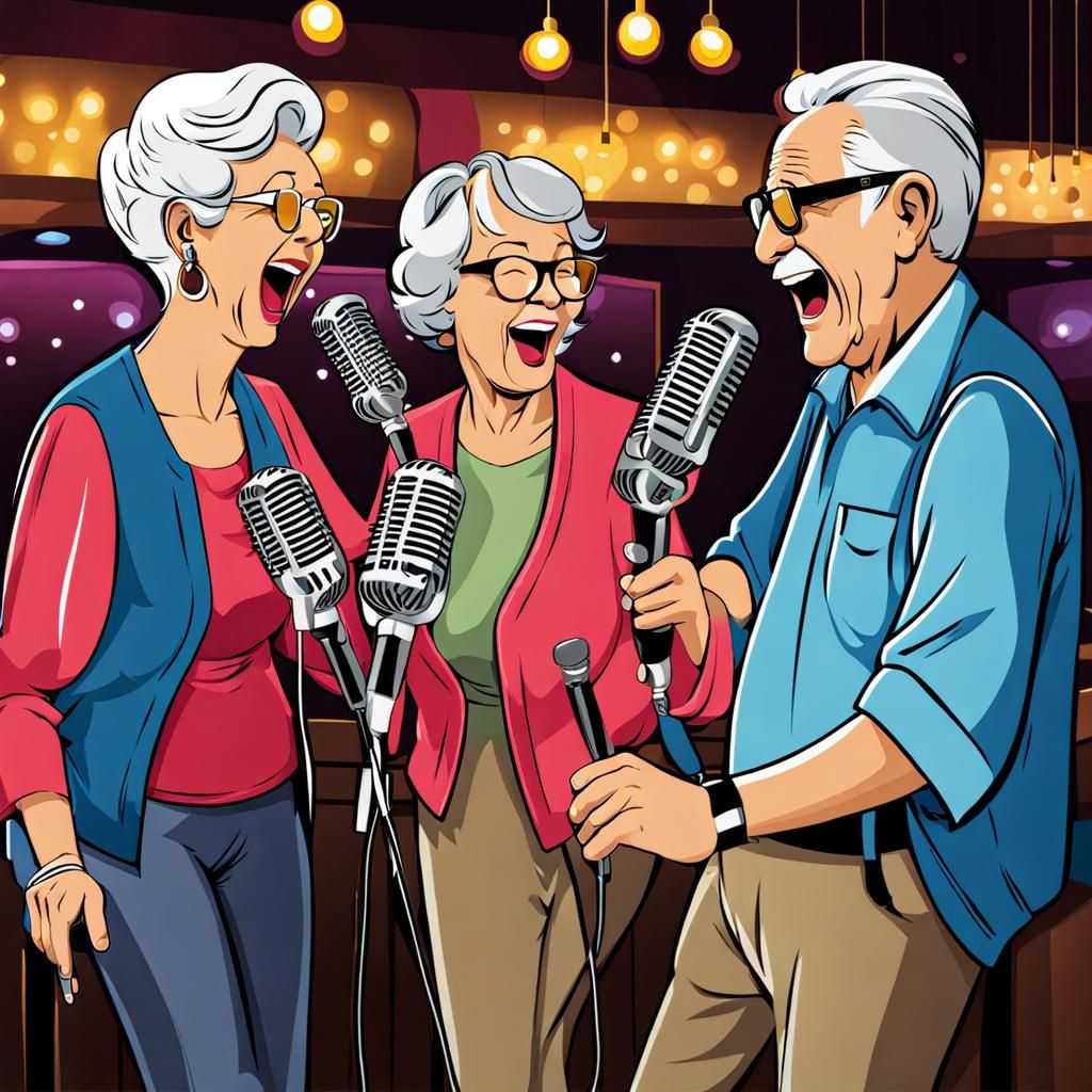 Karaoke Night: Retired People Sing Their Hearts Out