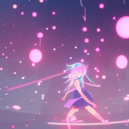 Pink-Haired Elf Fairy Dances with Lightsabers