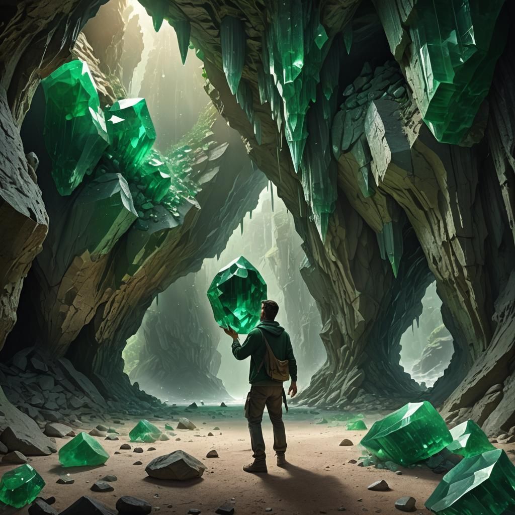 green emerald crystals