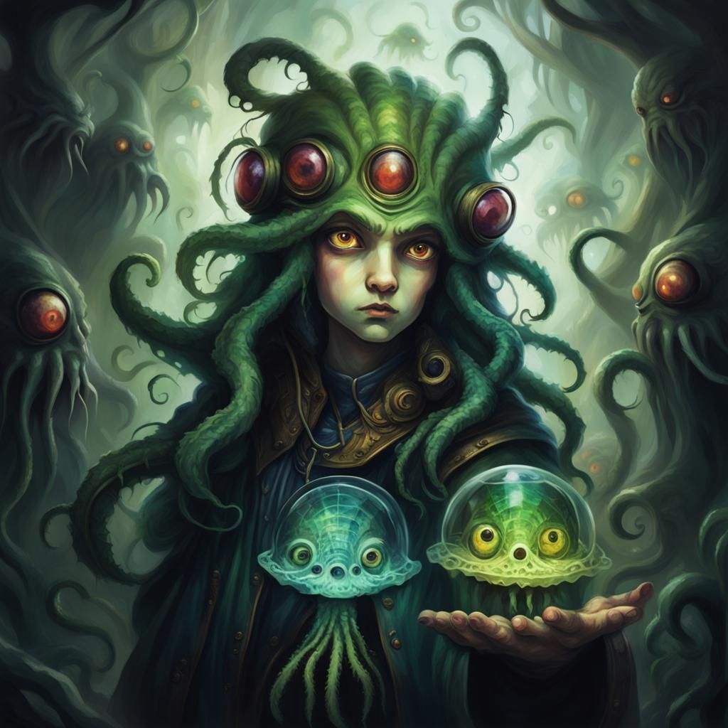 Palm Sized Cthulhu with Oversized Eyes