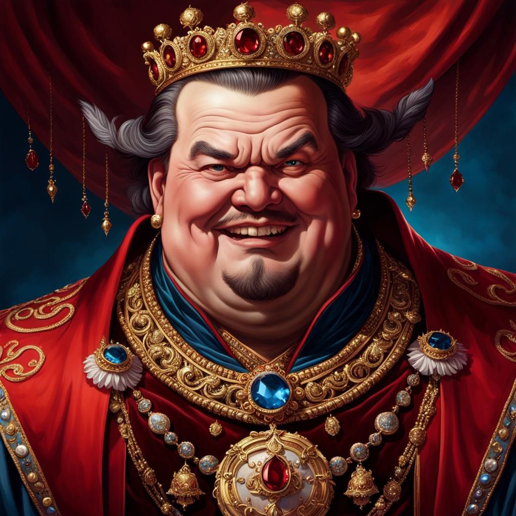 Grotesque Nobleman with Red Robes, Baroque Style