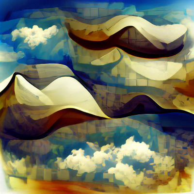 Abstract Landscape of Land, Sky and Mountain
