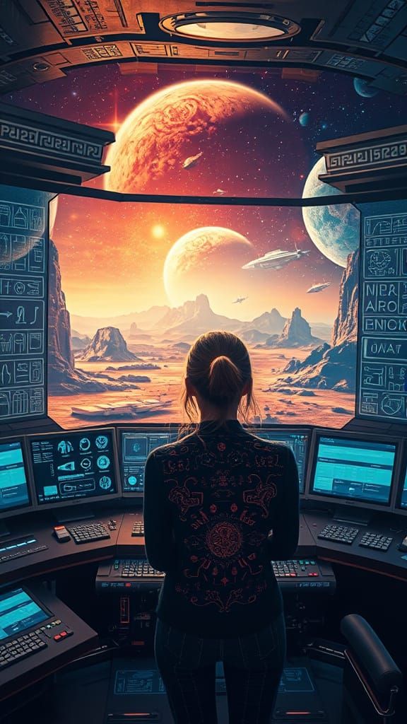 Surreal Cosmic Odyssey in Holographic Visions