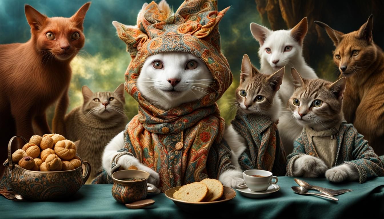 Surreal Restaurant Scene with Exotic Aliens, Photography