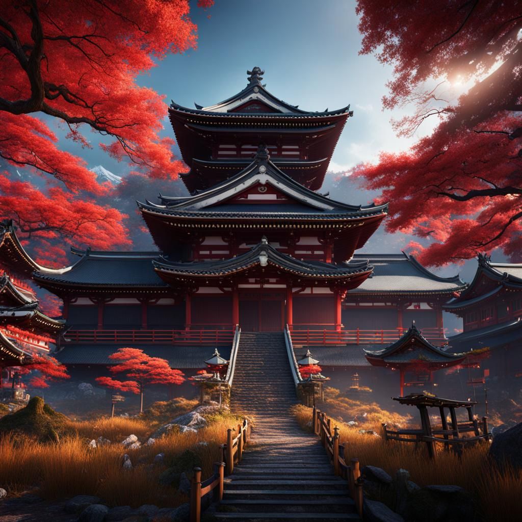 Detailed Matte Painting of Japan in 8k