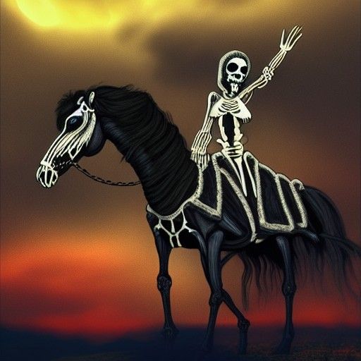 Lady Death Laments on Skeleton Horse