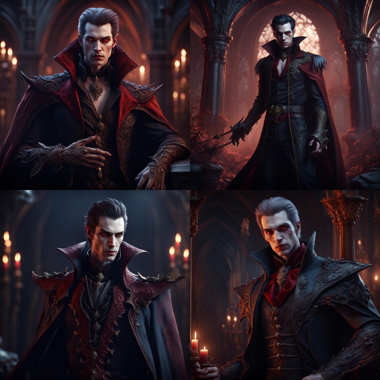 Detailed Matte Painting of a Vampire Prince