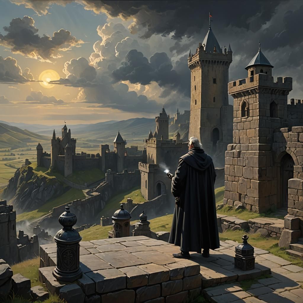 Dramatic Speaker Scene: Moody Oil Painting