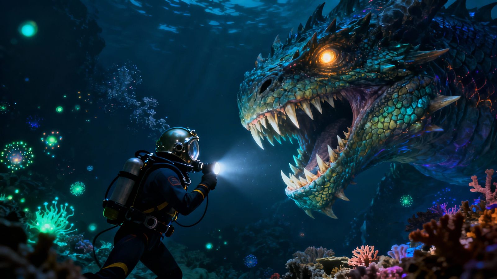 Deep Sea Diver Encounters Colossal Sea Monster