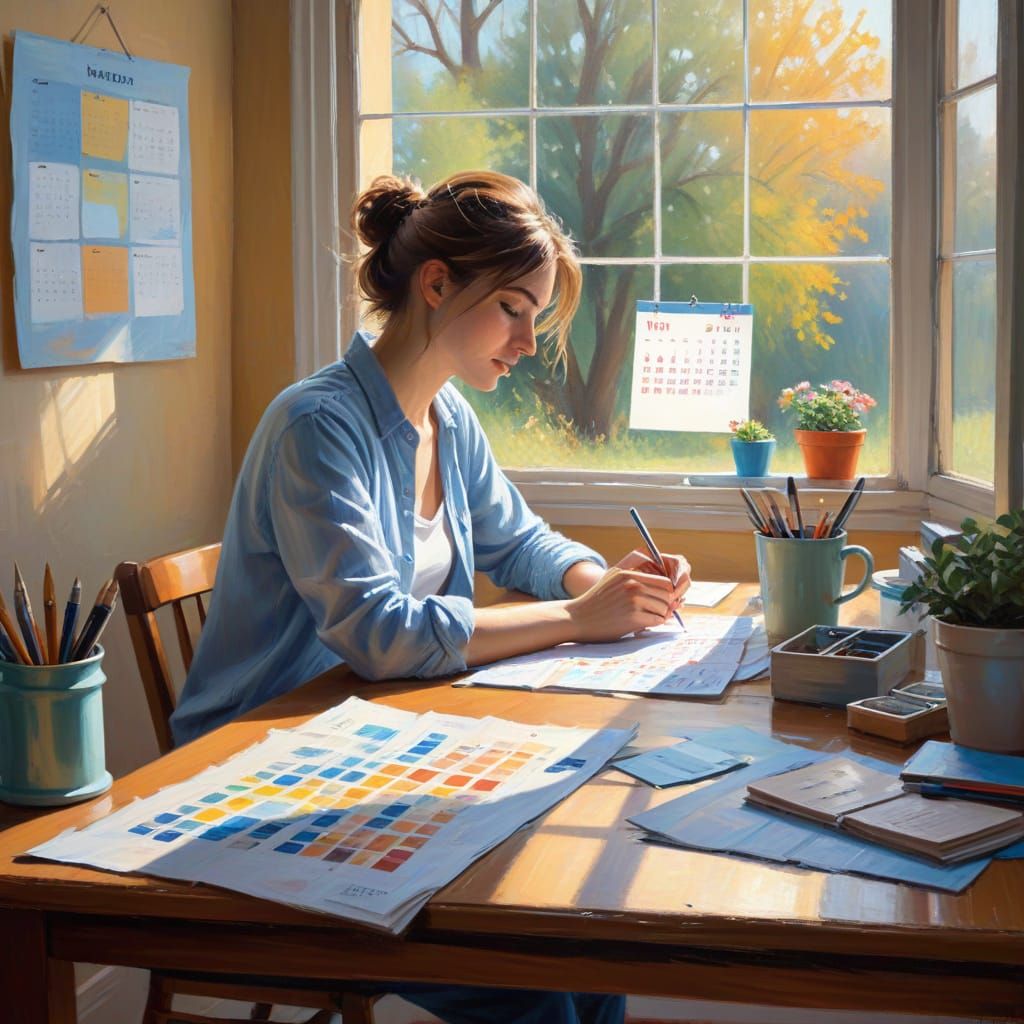 Relaxed Morning in a Whimsical Study