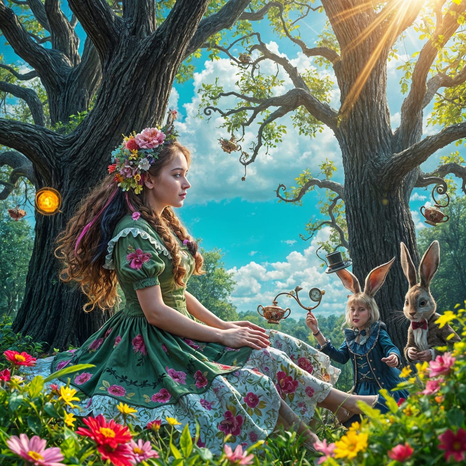 Alice in Wonderland: A Whimsical Gothic Scene