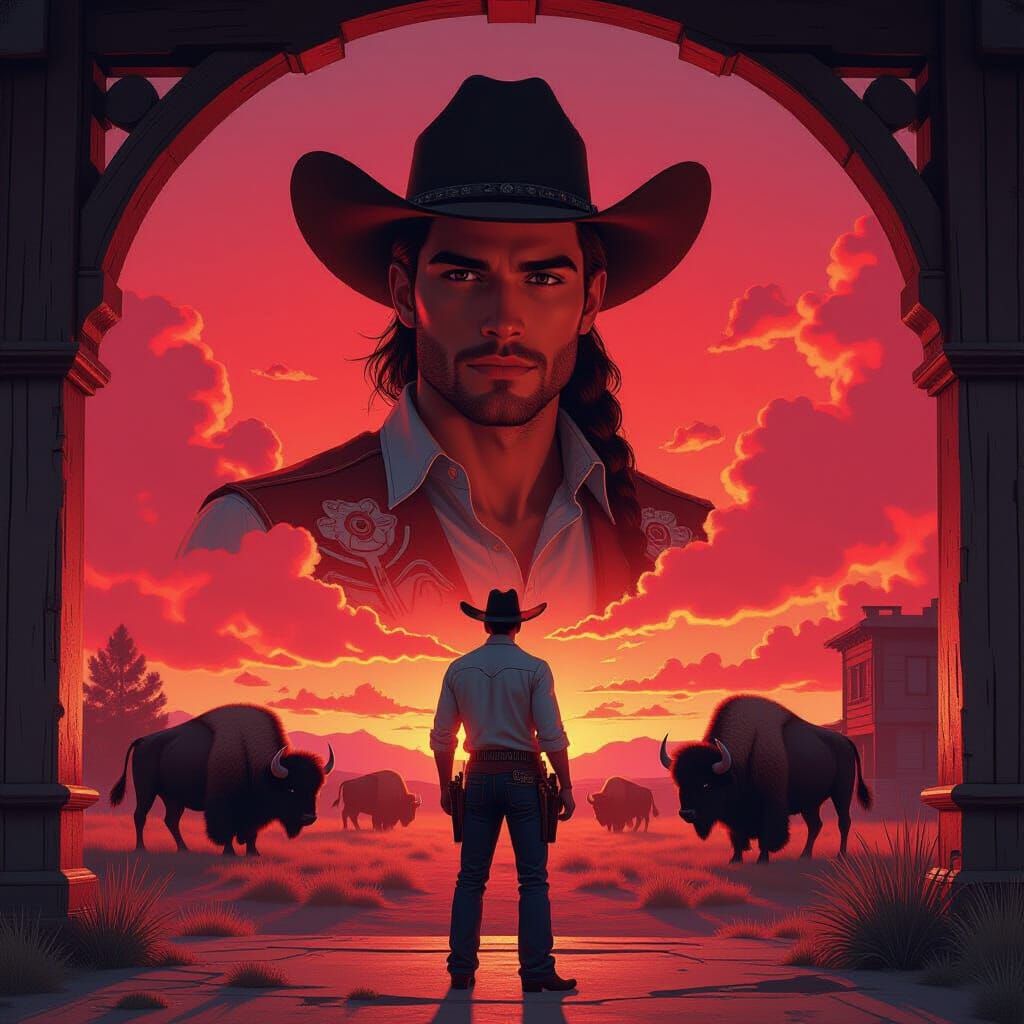 Cowboy Portrait in Dramatic Arizona Sunset